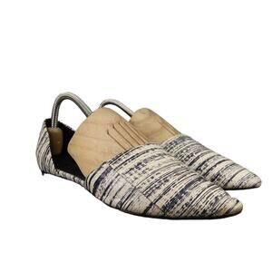 Vince Shoe Women 8 Flats Skimmer Fashion Leather D'Orsay Nina Ballet Black White